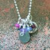 16" Sterling Silver Ball Chain Birthstone Charm Necklace